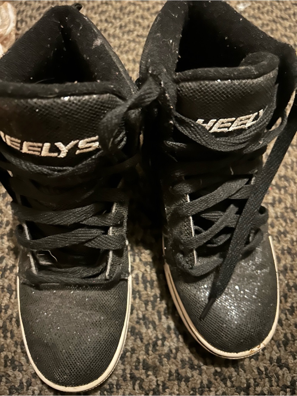 Heelys Black High-Top Sneakers with White Trim